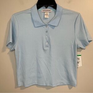 Cotton Emporium JOHNNY COLLAR PULLOVER IN BABY BLUE L